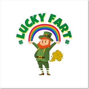 Lucky Fart Leprechaun Rainbow St. Patrick's Day Posters and Art